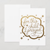 Bijbelvers uit 1 Samuel 1:27 Bedankkaart (Voorkant / Achterkant)