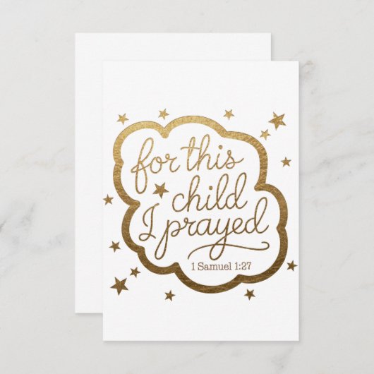 Bijbelvers uit 1 Samuel 1:27 Bedankkaart (Voorkant / Achterkant)