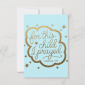 Bijbelvers uit 1 Samuel 1:27 Bedankkaart (Voorkant)