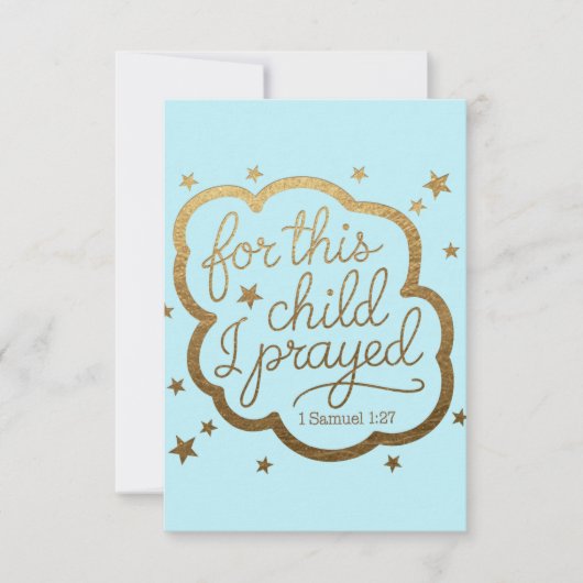 Bijbelvers uit 1 Samuel 1:27 Bedankkaart (Voorkant)