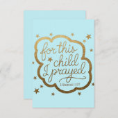 Bijbelvers uit 1 Samuel 1:27 Bedankkaart (Voorkant / Achterkant)