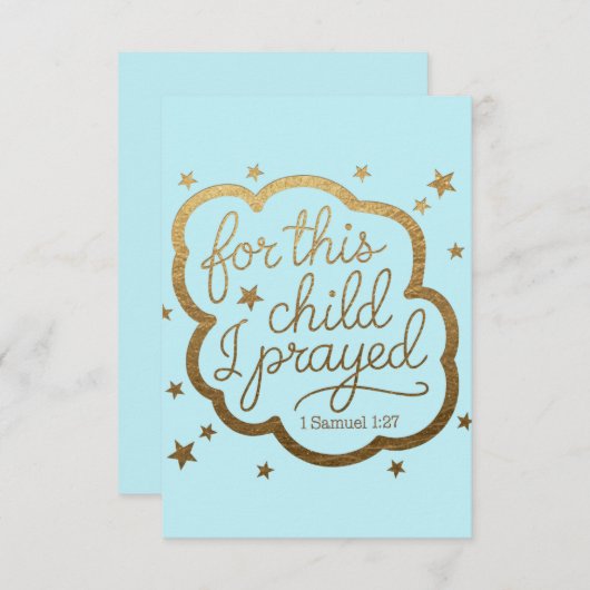 Bijbelvers uit 1 Samuel 1:27 Bedankkaart (Voorkant / Achterkant)