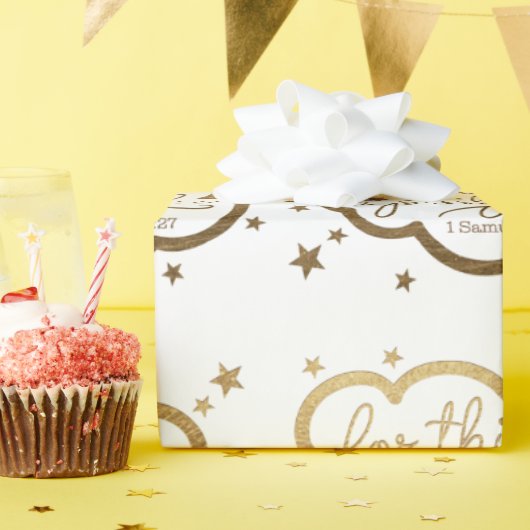 Bijbelvers uit 1 Samuel 1:27 Cadeaupapier (Verjaardagsfeest)
