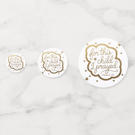 Bijbelvers uit 1 Samuel 1:27 Confetti (Achterkanten)