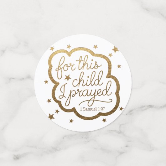 Bijbelvers uit 1 Samuel 1:27 Confetti (Kleine voorkant)