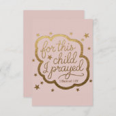 Bijbelvers uit 1 Samuël 1:27 Flat Thank You Card Bedankkaart (Voorkant / Achterkant)