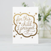 Bijbelvers uit 1 Samuel 1:27 Informatiekaartje (Staand voorkant)