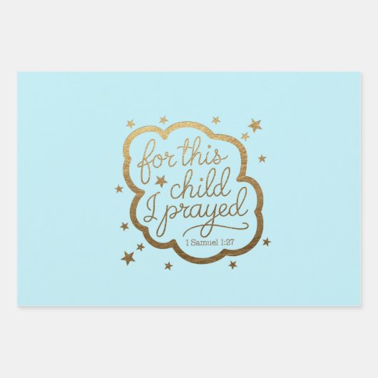 Bijbelvers uit 1 Samuel 1:27 Inpakpapier Vel (Voorkant 3)