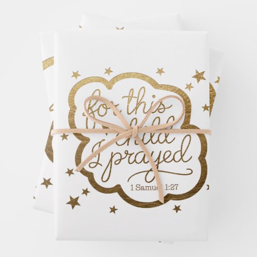 Bijbelvers uit 1 Samuel 1:27 Inpakpapier Vel (In situ)