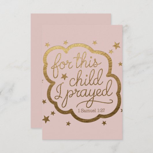 Bijbelvers uit 1 Samuel 1:27 Kaart (Voorkant / Achterkant)