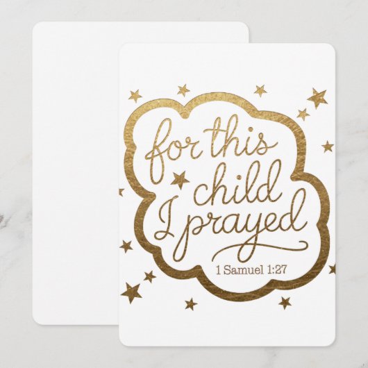 Bijbelvers uit 1 Samuel 1:27 Kaart (Voorkant / Achterkant)
