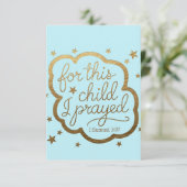 Bijbelvers uit 1 Samuel 1:27 Kaart (Staand voorkant)