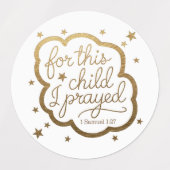 Bijbelvers uit 1 Samuel 1:27 Labels (Design 1)