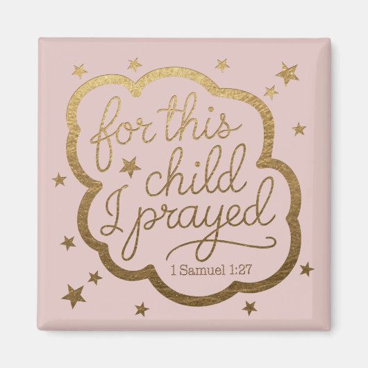 Bijbelvers uit 1 Samuel 1:27 Magneet (Voorkant)