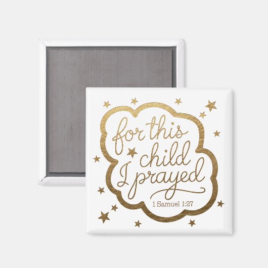 Bijbelvers uit 1 Samuel 1:27 Magneet (Voorkant / Achterkant)