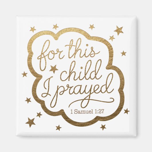 Bijbelvers uit 1 Samuel 1:27 Magneet (Voorkant)