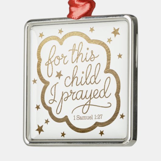 Bijbelvers uit 1 Samuel 1:27 Metalen Ornament (Links)