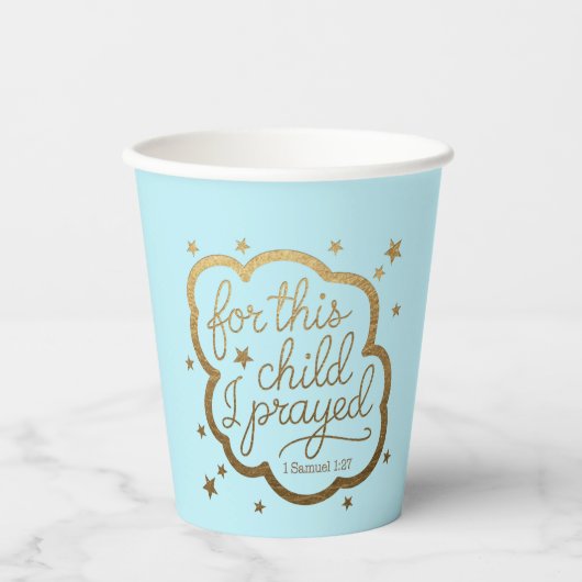 Bijbelvers uit 1 Samuel 1:27 Papieren Bekers (Voorkant)