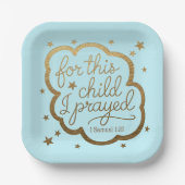 Bijbelvers uit 1 Samuel 1:27 Papieren Bordje (Voorkant)