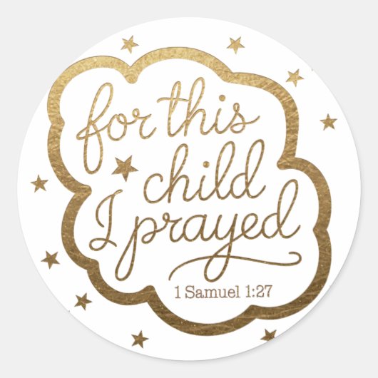 Bijbelvers uit 1 Samuel 1:27 Ronde Sticker (Voorkant)