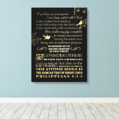 Bijbelvers uit de Schrift - Filippenzen 2: 1-5 Canvas Afdruk (Insitu (Houten vloer))