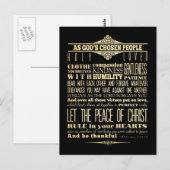 Bijbelvers uit de Schrift - Kolossenzen 3:12-13 Briefkaart (Voorkant / Achterkant)