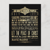 Bijbelvers uit de Schrift - Kolossenzen 3:12-13 Briefkaart (Voorkant)