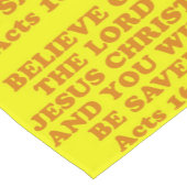 Bijbelvers uit de wetten 16:31. korte tafelloper (Hoek)