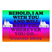 Bijbelvers uit Genesis 28:15. Foto Afdruk (Voorkant)