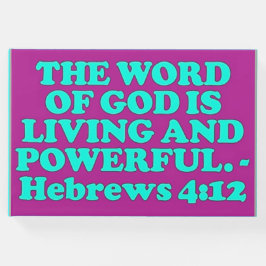 Bijbelvers uit Hebreeën 4:12. Gastenboek