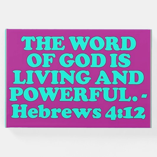 Bijbelvers uit Hebreeën 4:12. Gastenboek (Voorkant)
