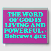 Bijbelvers uit Hebreeën 4:12. Gastenboek (Voorkant)