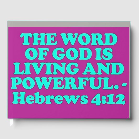 Bijbelvers uit Hebreeën 4:12. Gastenboek (Voorkant)