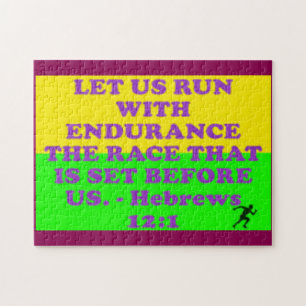 Bijbelvers uit Hebreeuws 12:1. Legpuzzel