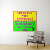 Bijbelvers uit Hebreeuws 12:1. Wandkleed (In Situ (horizontaal))