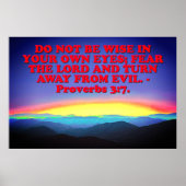 Bijbelvers uit Proverbs 3:7. Poster (Voorkant)