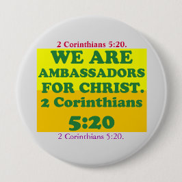 Bijbelvers van 2 Corinthians 5:20. Ronde Button 4,0 Cm