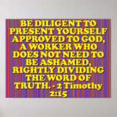 Bijbelvers van 2 Timothy 2:15. Poster (Voorkant)