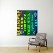 Bijbelvers van Ephesians 4:23. Wandkleed (In situ)