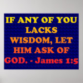 Bijbelvers van James 1:5. Poster (Voorkant)