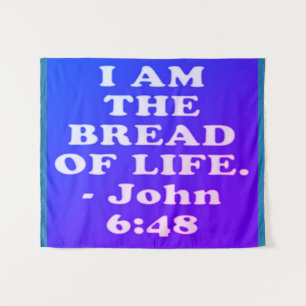 Bijbelvers van John 6:48. Wandkleed