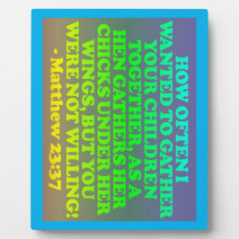 Bijbelvers van Matthew 23:37. Fotoplaat