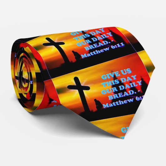 Bijbelvers van Matthew 6:11. Stropdas (Opgerold)