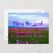 Bijbelvers van Numbers May make the Lord Briefkaart (Voorkant / Achterkant)