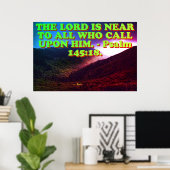 Bijbelvers van Psalm 145:8. Poster (Thuiskantoor)