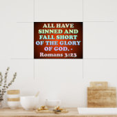 Bijbelvers van Romans 3:23. Poster (Keuken)