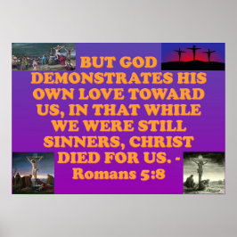 Bijbelvers van Romans 5:8. Poster