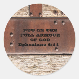 Bijbelvers Volledige wapenrusting van God Efeziërs Ronde Sticker