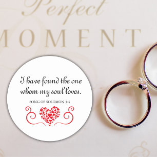 Bijbelvers ✝️ vond degene van wie mijn ziel houdt ronde sticker