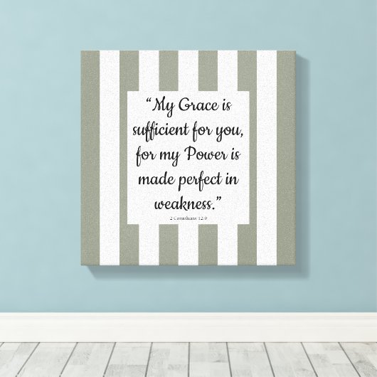 Bijbelvers voor geloof, gepersonaliseerd canvas afdruk (Insitu (Houten vloer))